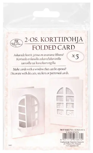 [7837] 2-os. korttipohja Ikkuna aukeava valkoinen 5kpl