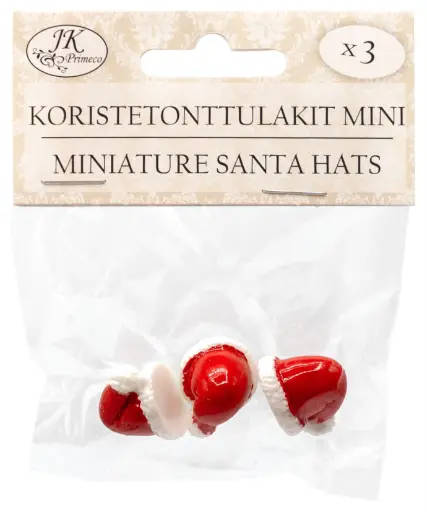 [8427] Miniature Santa hats red 3pcs