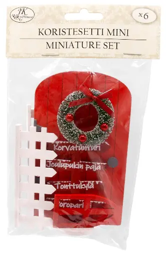 [8430] Miniature set Ovi, aidat ja kyltti 6pcs