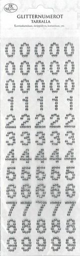 [2467] Rhinestone sticker numbers silver
