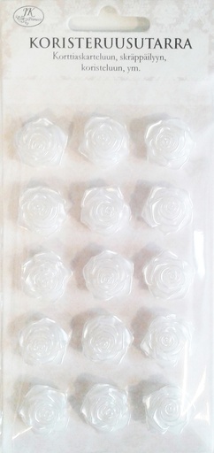 [2468] Decorative pearl sticker rose white
