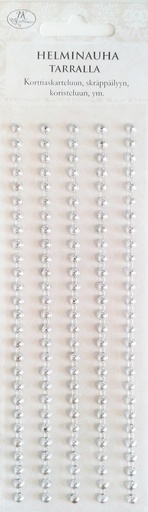[2472] Pearl sticker ribbon silver