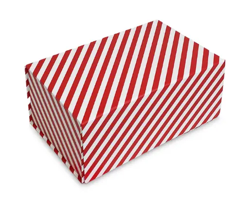 [8724] Gift box M Stripe red/white
