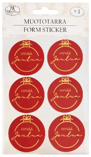 [8950] Form sticker Joulupallot kulta punainen 3 sheets