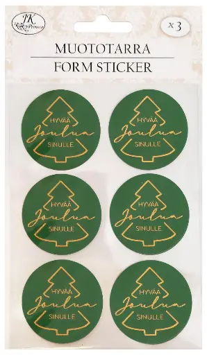 [8952] Form sticker Joulukuuset kulta vihreä 3 sheets