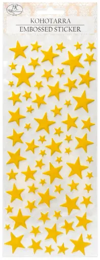 [8998] Embossed sticker Stars gold