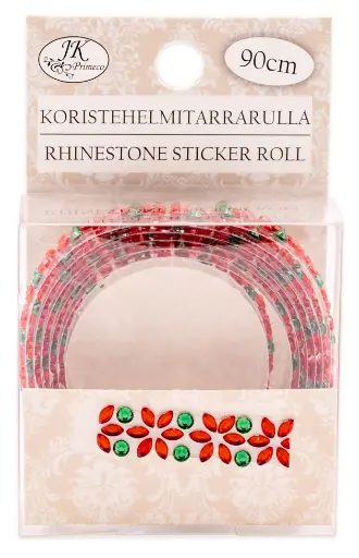[9040] Pearl rhinestone sticker roll Poinsettia 90cm