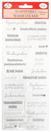 [9173] Washi sticker long Joulutekstit hopea