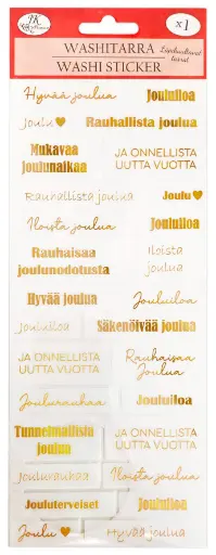 [9174] Washi sticker long Joulutekstit kulta