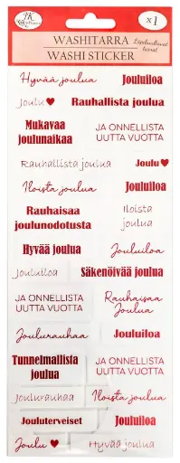 [9175] Washitarra pitkä Joulutekstit punainen