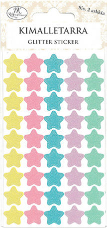 [2494] Glitter sticker Stars pastel 2 sheets