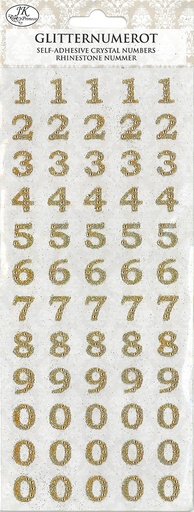 [2498] Rhinestone sticker numbers gold