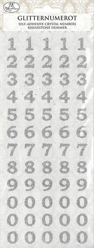 [2499] Rhinestone sticker numbers silver