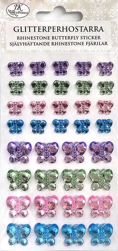 [2502] Rhinestone sticker Butterfly pastel