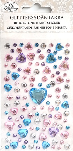 [2509] Rhinestone sticker Heart blue/lilac