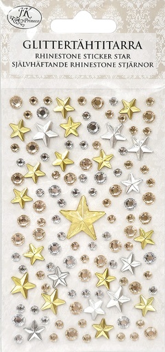 [2510] Rhinestone sticker Star gold/silver