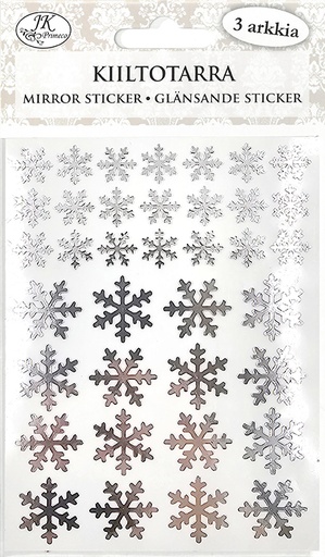 [2589] Mirror sticker Snowflake silver 3 sheets
