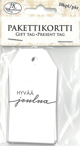 [2600] Gift tag Jouluteksti musta 10pcs