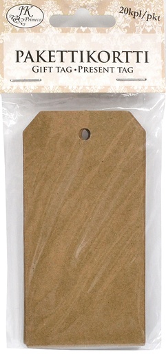 [2612] Gift tag 5 x 10cm recycled brown 20pcs