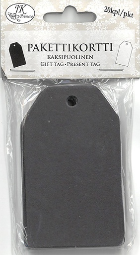 [2614] Gift tag 4,5 x 8cm black/white 20pcs