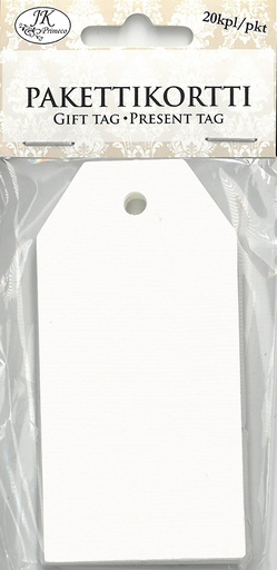 [2616] Gift tag 5 x 10cm white 20pcs