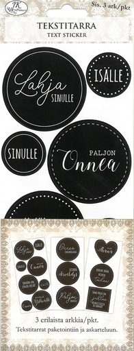 [2621] Text sticker Iso musta 3 sheets