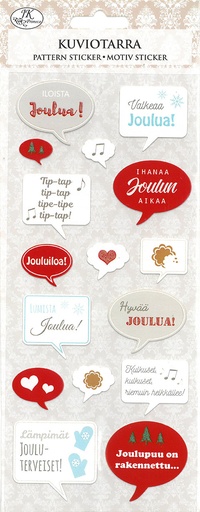 [2665] Pattern sticker Puhekuplat Joulu punainen