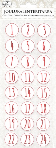 [2669] Christmas calendar sticker red/white