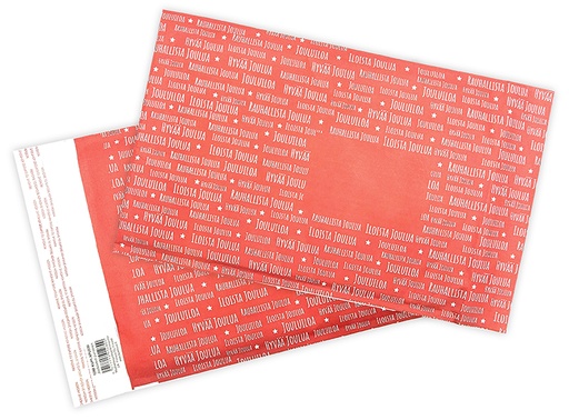 [1280] Bubble mailer Jouluteksti punainen