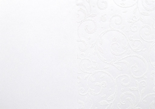 [1725] Folded card Amanda glitter white 10pcs