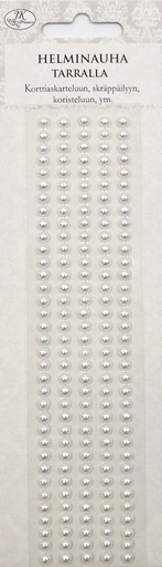 [1813] Pearl sticker ribbon white