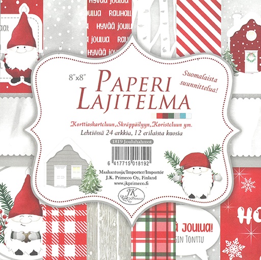 [1819] Paper assortment 8x8 Jouluhahmot