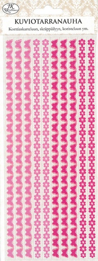 [2680] Pattern sticker ribbon Flowers and butterflies pink