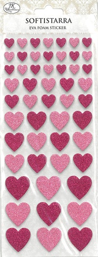 [2689] Eva foam sticker Heart pink glitter