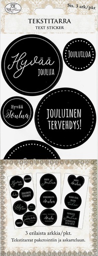 [2695] Text sticker iso Joulu musta 3 sheets