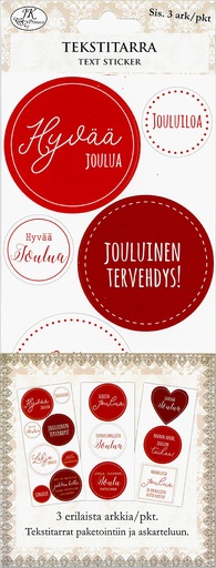 [2696] Text sticker iso Joulu punainen 3 sheets