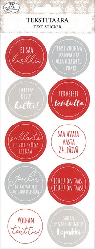 [2702] Text sticker Joulutoivotukset punaharmaa