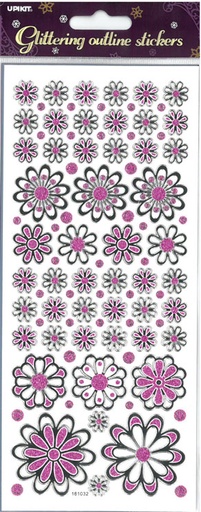 [2747] Glitter sticker Big flowers