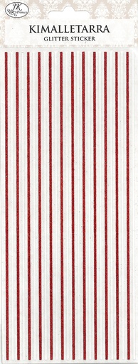 [2754] Glitter sticker Line red/white