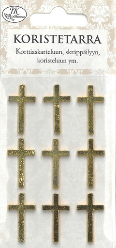 [2804] Decoration sticker Cross gold