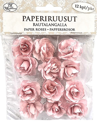 [2829] Paperiruusut vanha rosa 12kpl