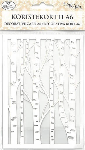 [2848] Decorative card A6 Birches white 5pcs