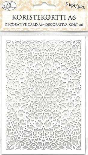 [2855] Decorative card A6 Lace white 5pcs