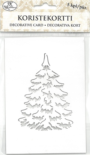 [2858] Decorative card Spruce snow white 5pcs