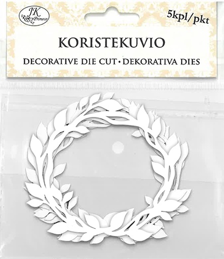[2861] Decorative die cut vine wreath white 5pcs