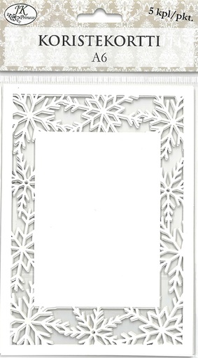 [2881] Decorative card A6 Snowflake white 5pcs
