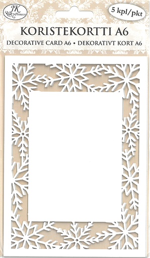 [2881] Decorative card A6 Snowflake white 5pcs
