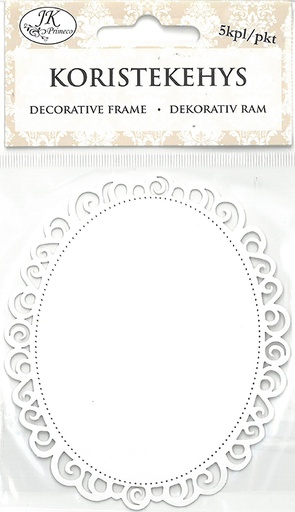 [2900] Decorative frame oval white 5pcs