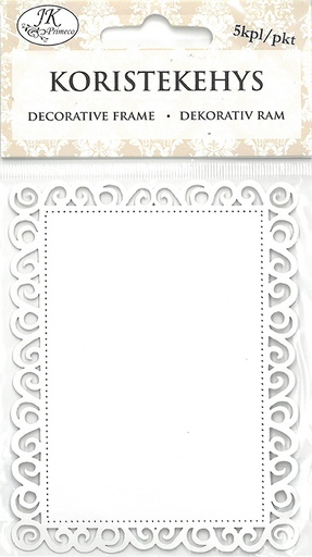 [2901] Decorative frame rectangle white 5pcs