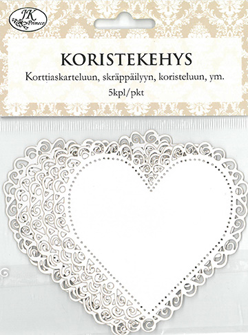 [2904] Decorative frame heart white 5pcs